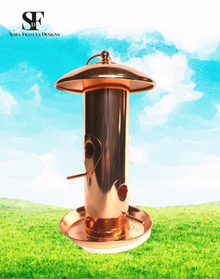 Copper plated Hanging seed feeder