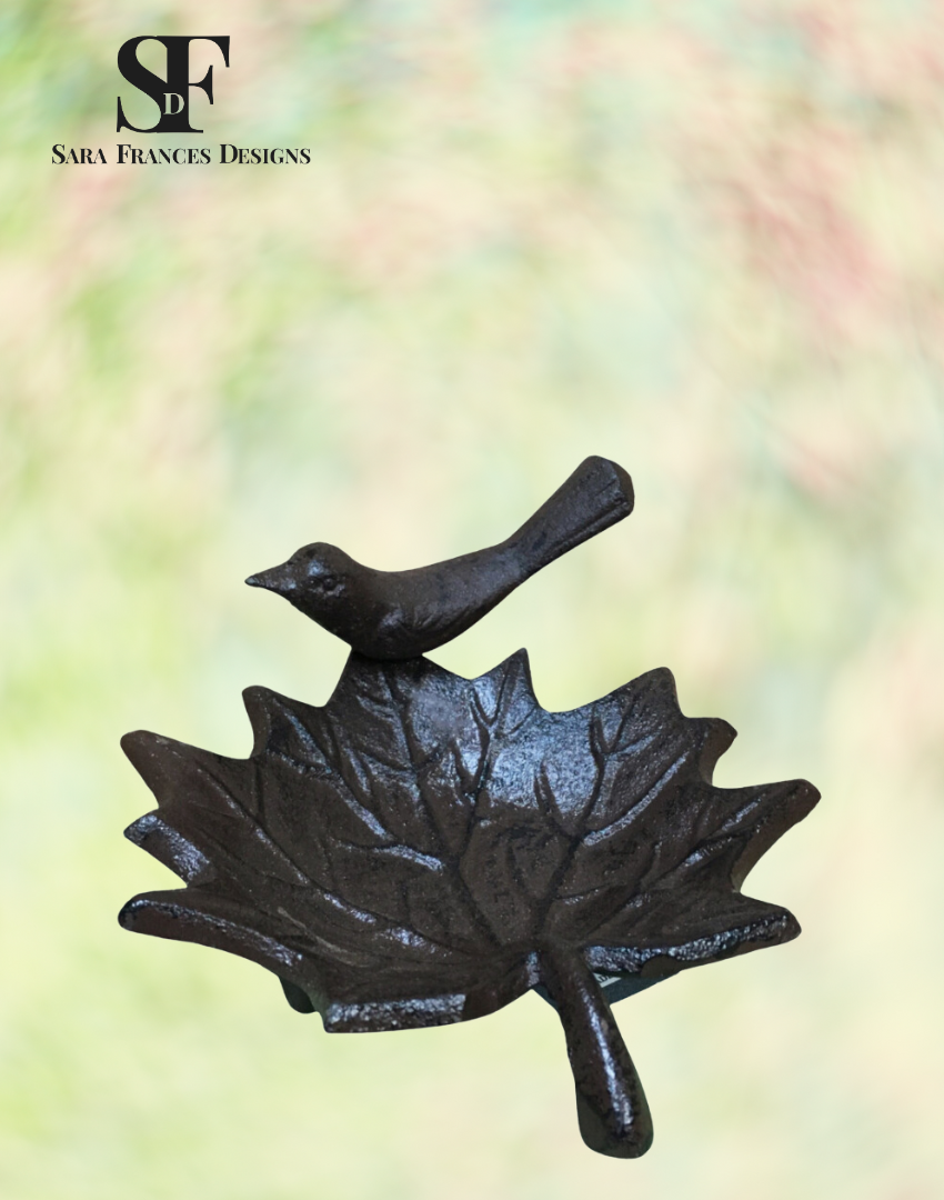 Maple Leaf & Bird tabletop feeder / water dish