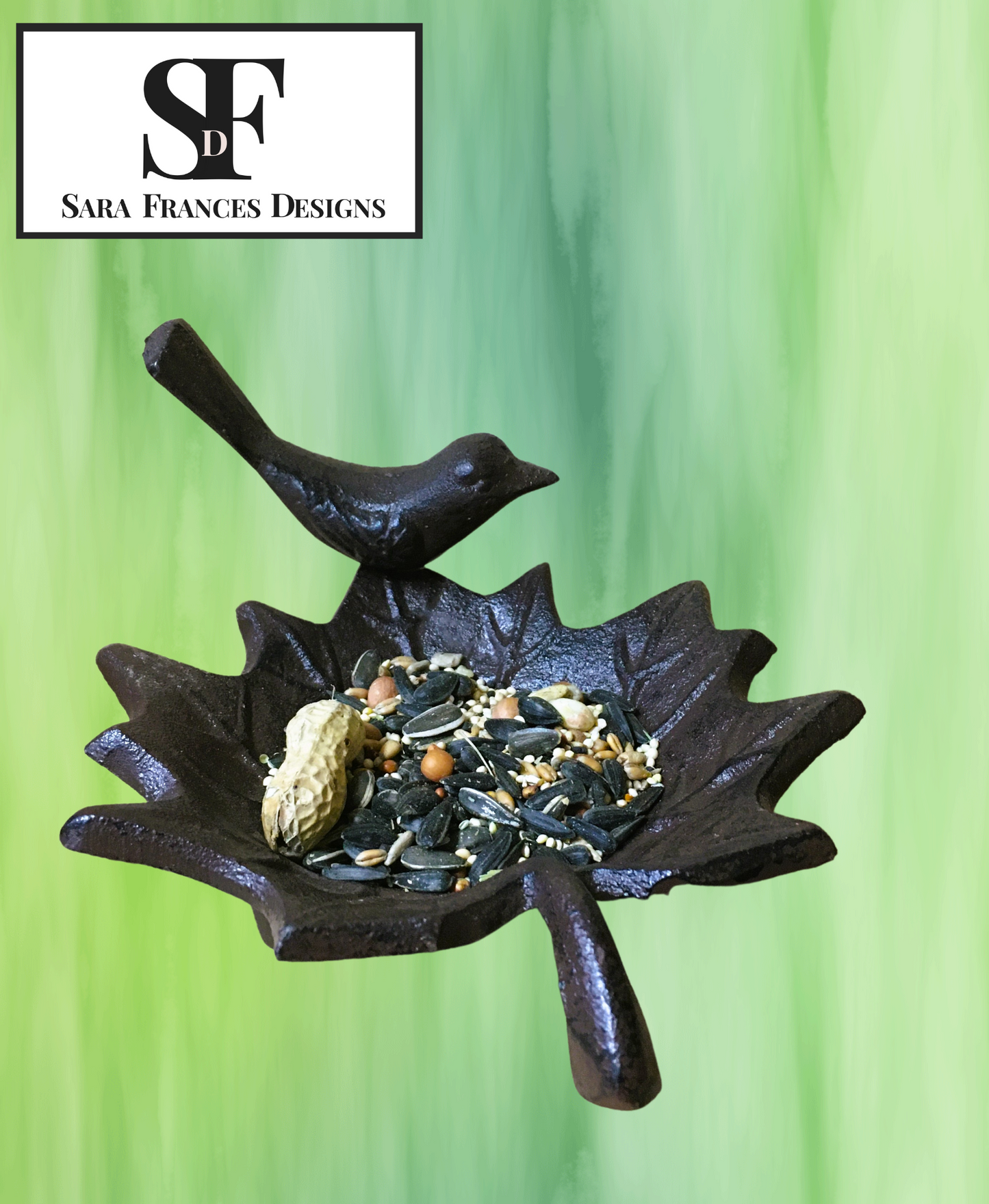 Maple Leaf & Bird tabletop feeder / water dish