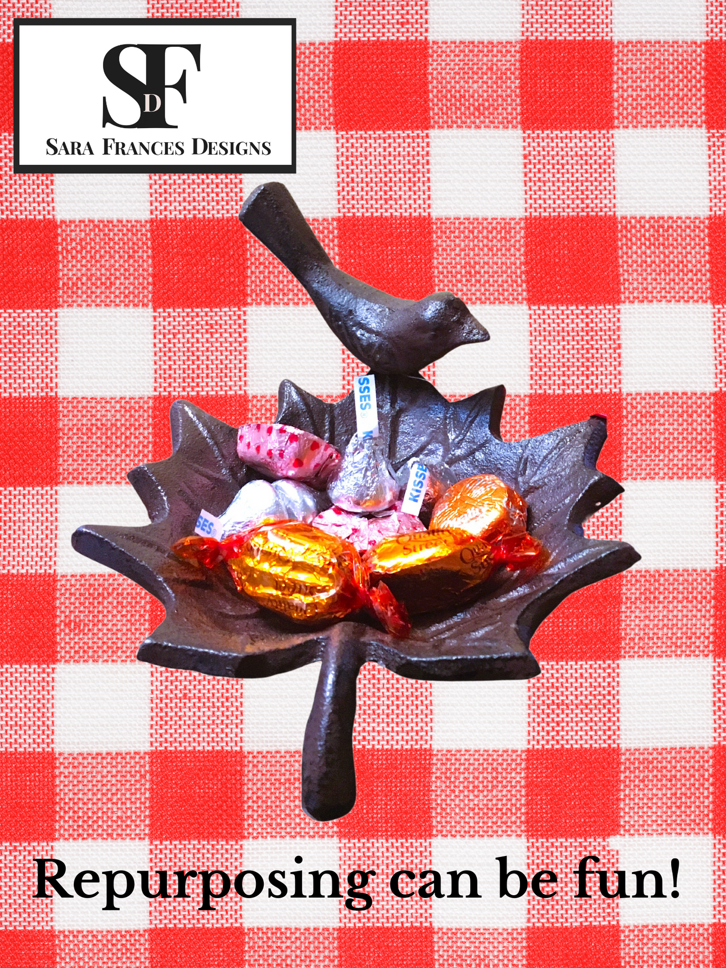 Maple Leaf & Bird tabletop feeder / water dish